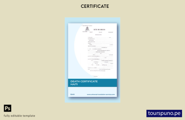 listo para imprimir plantilla de certificado de defunción del Ministerio de Just